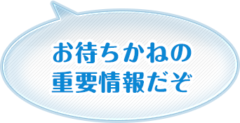 お待ちかねの重要情報だぞ